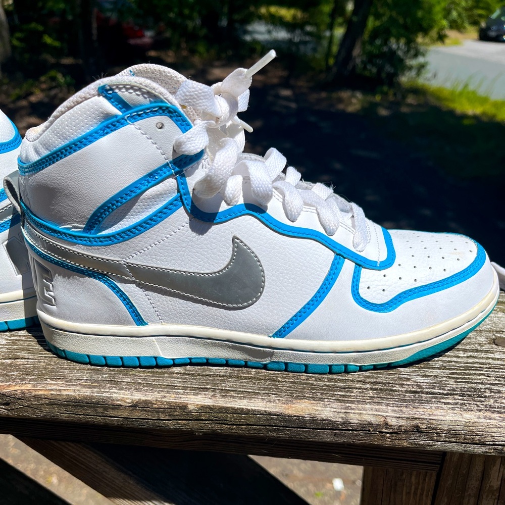 Nike White and Blue Athletic Shoes